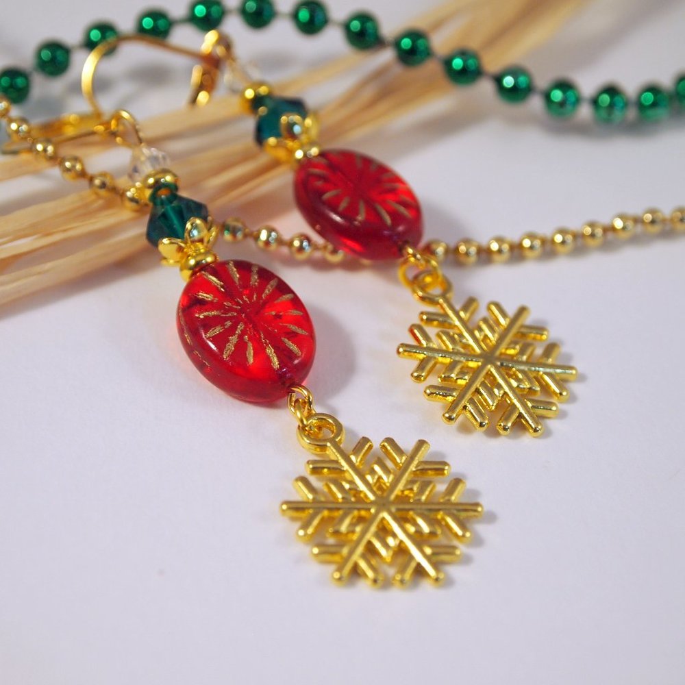 Handmade Christmas Earrings - Picture 2 of 5